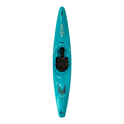 Turquoise Dagger Vanguard 12.0 river running, whitewater racing, long boat kayak.