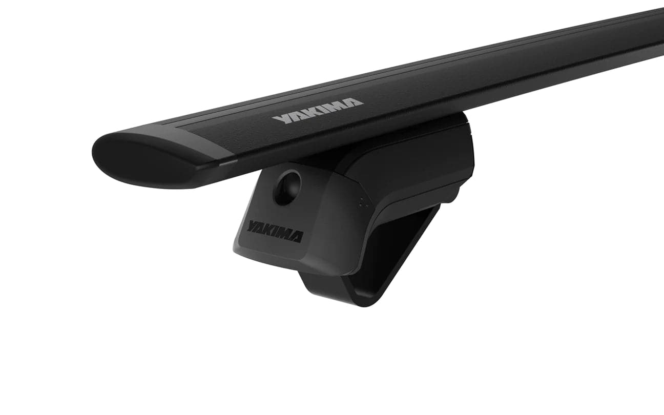 a Yakima Timberline Towers car roof rack on a white background.