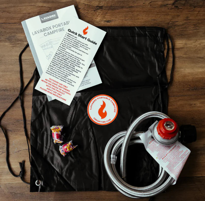 A bag with the LavaBox VolCanNo Tacana Combo, along with other items.