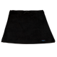 The FunLuvin' Fleece Skirt by FunLuvin' Fleecewear is a black skirt crafted with anti-pill fleece, featuring a comfy elastic waistband, complemented with a drawstring and adorned with a small multicolored logo tag at the bottom.