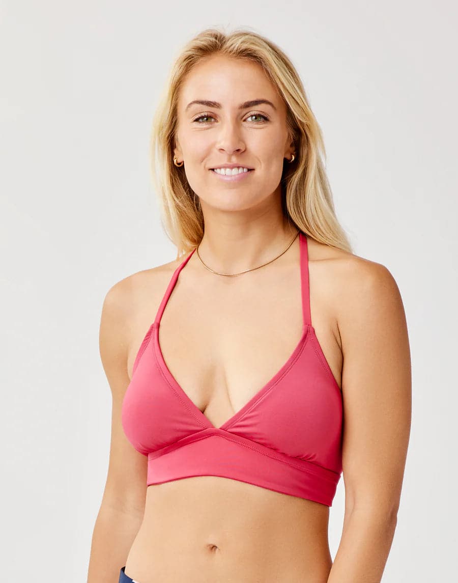 A woman in a Carve Dahlia Top bikini posing for a picture.