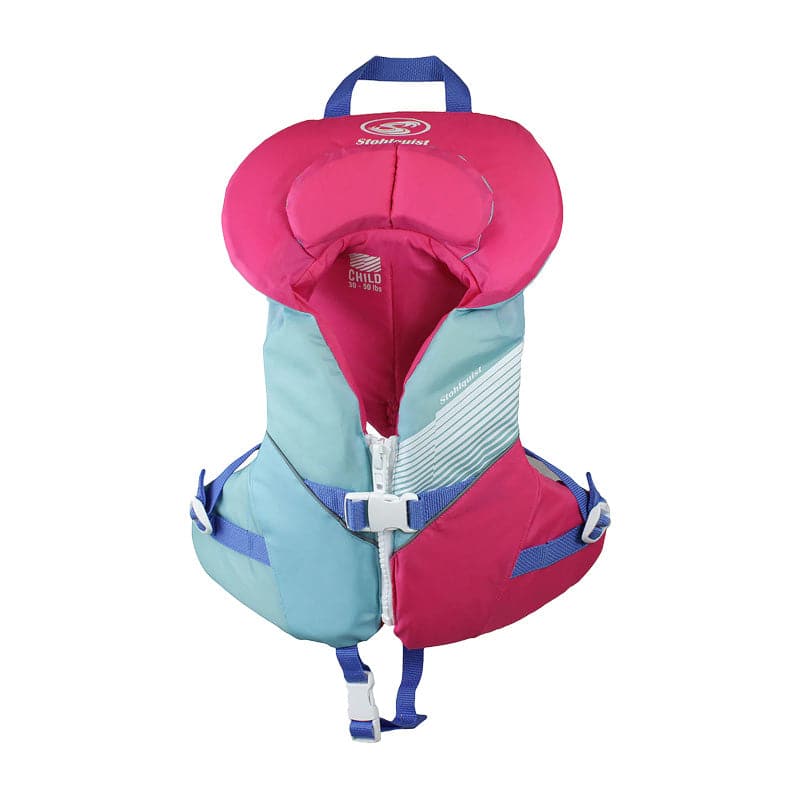 A Stohlquist Infant & Child PFDs life jacket on a white background.