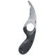 The CRKT Bear Claw Knife, a fixed blade knife featuring corrosion-resistant steel, showcases a black handle on a black background.