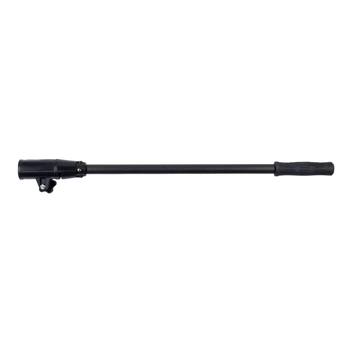 The Newport Tiller Extension Handle is an 18" retractable baton featuring an ergonomic design with a textured grip and swivel attachment point.