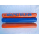 Two orange and blue tubes with the word Rapid Rung on them.