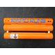 A pair of orange tubes with the word Rapid Rung Raft Ladder on them.