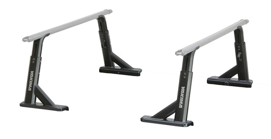 A versatile pair of Yakima OverHaul HD adjustable metal bars designed for heavy payload transportation, showcased against a clean white background.