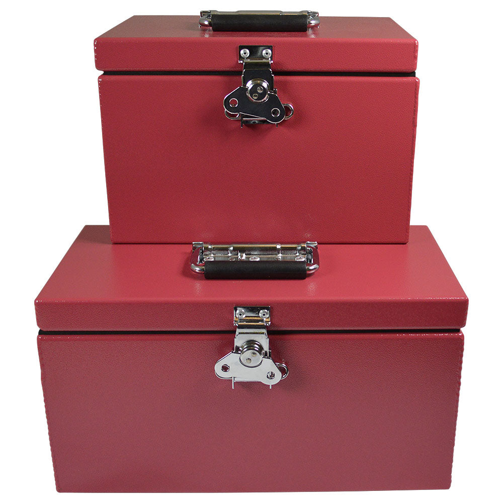 Two Salamander Aluminum Captain's Dry Boxes with metal latches.