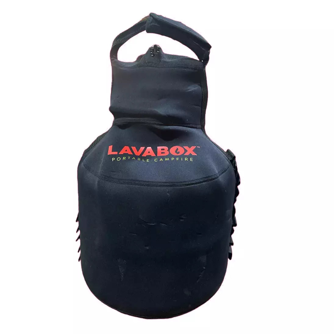 A black bag with the word LavaBox Propane Tank Top on it.