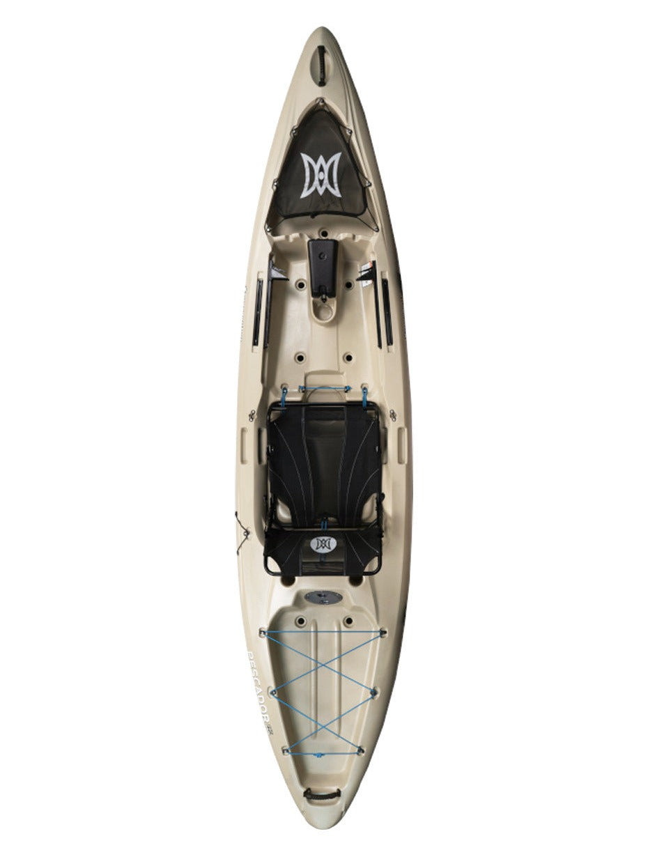 A Perception Pescador Pro 10 & 12 sit-on-top fishing kayak on a white background.