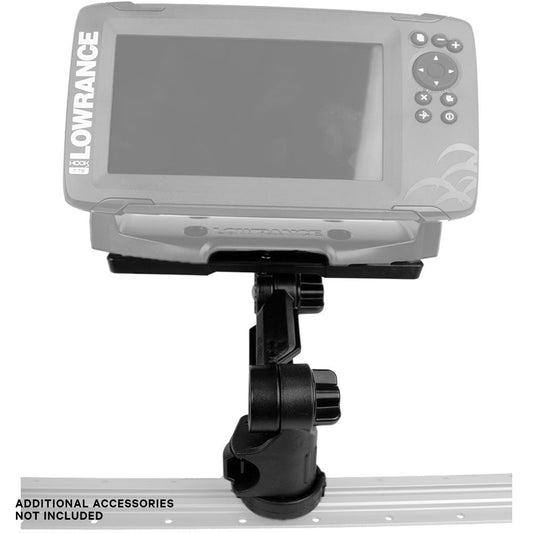 The YakAttack Fish Finder Mounts use the LockNLoad mounting system to attach your fish finder to a kayak rail. Compatible with most kayak track systems. Note: additional accessories not included.