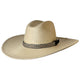 Wide-brimmed straw cowboy hat with a Riverz Utah Hat with Techstraw Comfort band by San Francisco Hat Company isolated on a white background.