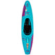 A blue and purple Pyranha Scorch Kayak on a white background.