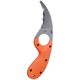 The CRKT Bear Claw knife is a fixed blade knife with an orange handle that stands out on a white background. Its durable construction includes corrosion-resistant steel, ensuring long-lasting performance.