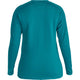 The back view of a women's long-sleeved NRS Expedition Weight Shirt.