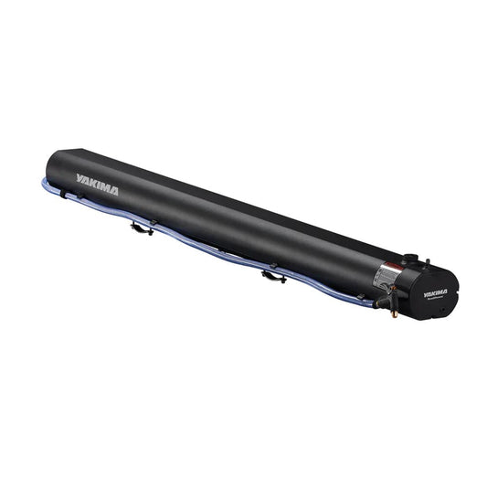 A black Roadshower with a blue Yakima handle on it.