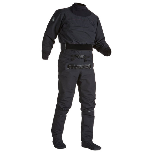 Featuring the Devils Club Drysuit men's dry wear manufactured by Immersion Research shown here from one angle.