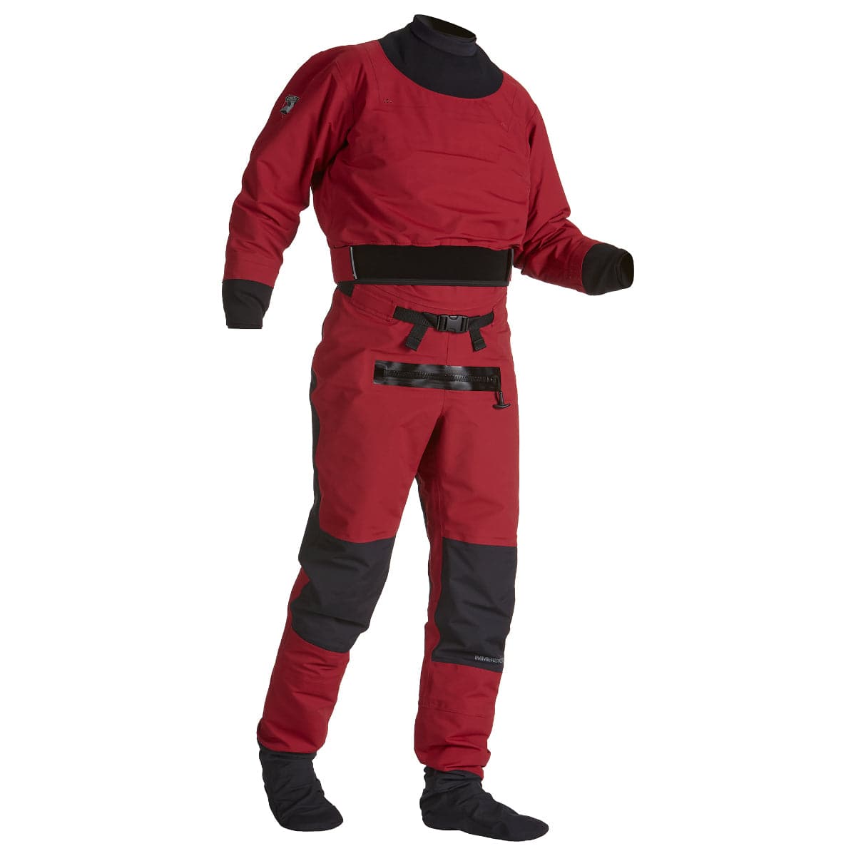 Featuring the Devils Club Drysuit men's dry wear manufactured by Immersion Research shown here from a third angle.