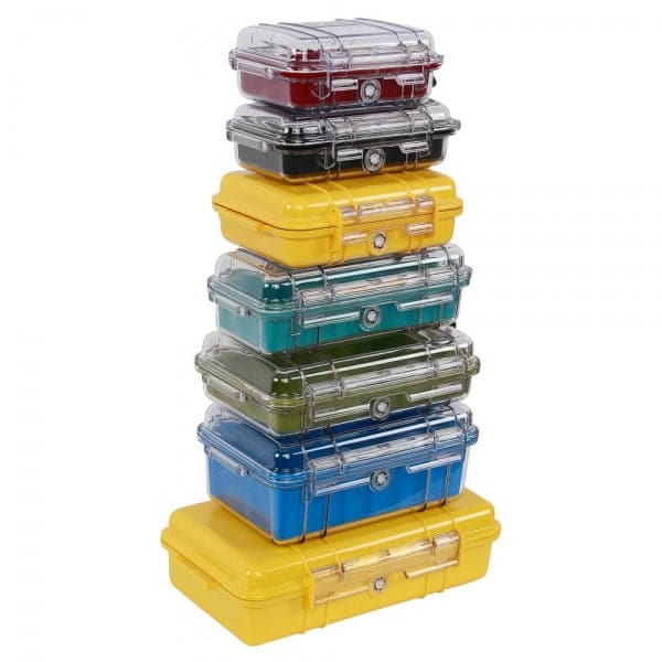 Featuring the Micro Cases dry box, pelican case manufactured by Pelican shown here from a fourth angle.