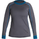 A women's NRS Expedition Fleece - Women's long-sleeved shirt in grey and blue, designed for exceptional comfort and warmth.