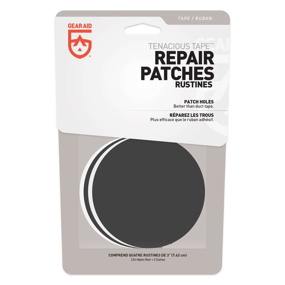 Featuring the Tenacious Tape Patches fabric repair, field repair, kayak care, kayak repair manufactured by Gear Aid shown here from a second angle.