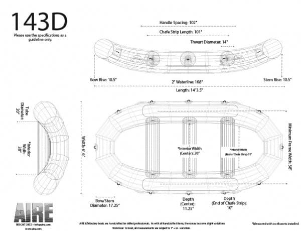 Featuring the D-Series Rafts raft manufactured by AIRE shown here from a tenth angle.