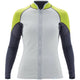 A women's Hydroskin 0.5 Jacket - Women's in grey and lime, perfect for adding to your layering arsenal during water activities to prevent water retention.