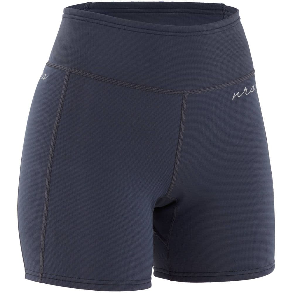 Featuring the Women's HydroSkin 0.5mm Sport Shorts women's thermal layering manufactured by NRS shown here from one angle.