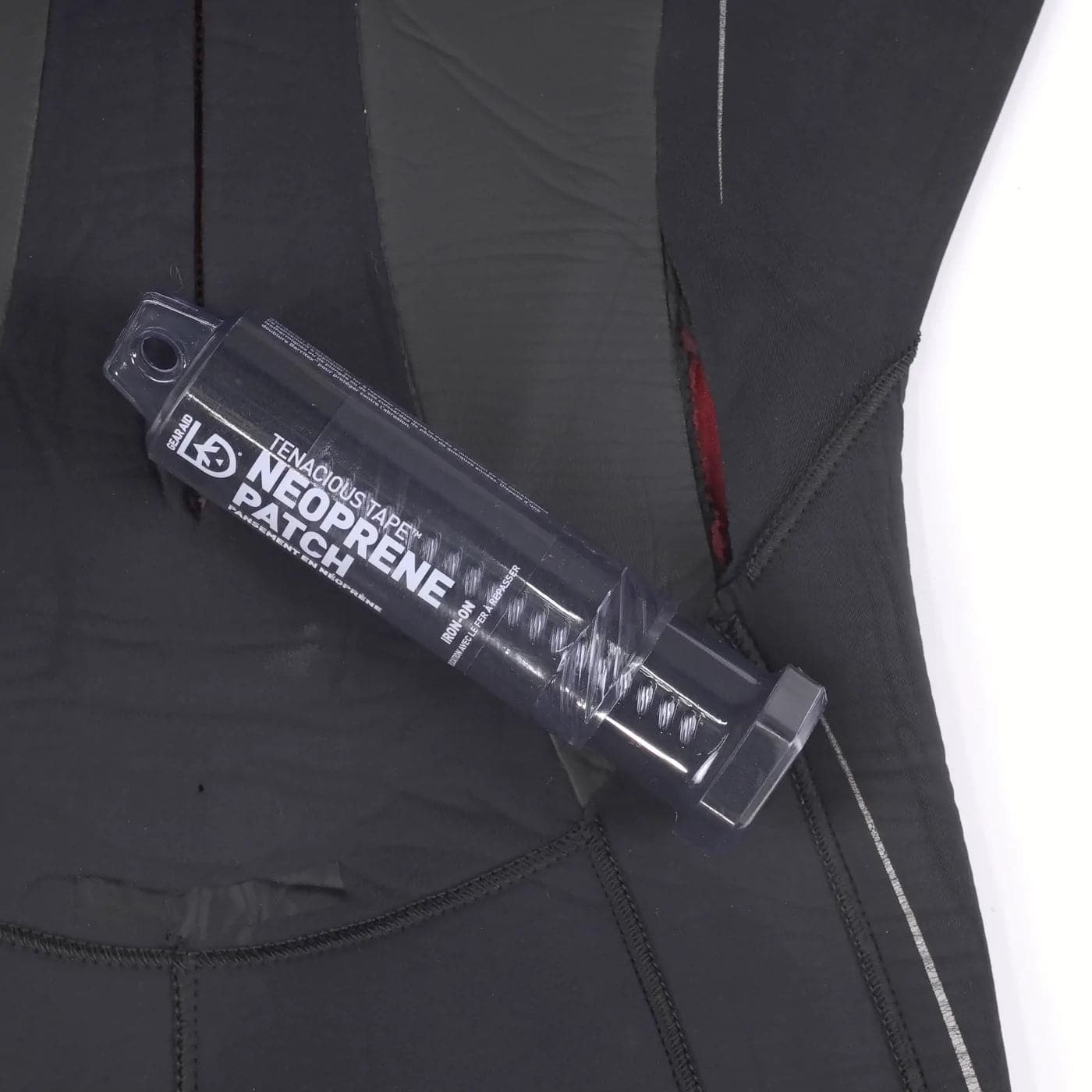 Featuring the Tenacious Tape Neoprene Patch fabric repair, kayak care, kayak repair manufactured by Gear Aid shown here from a sixth angle.