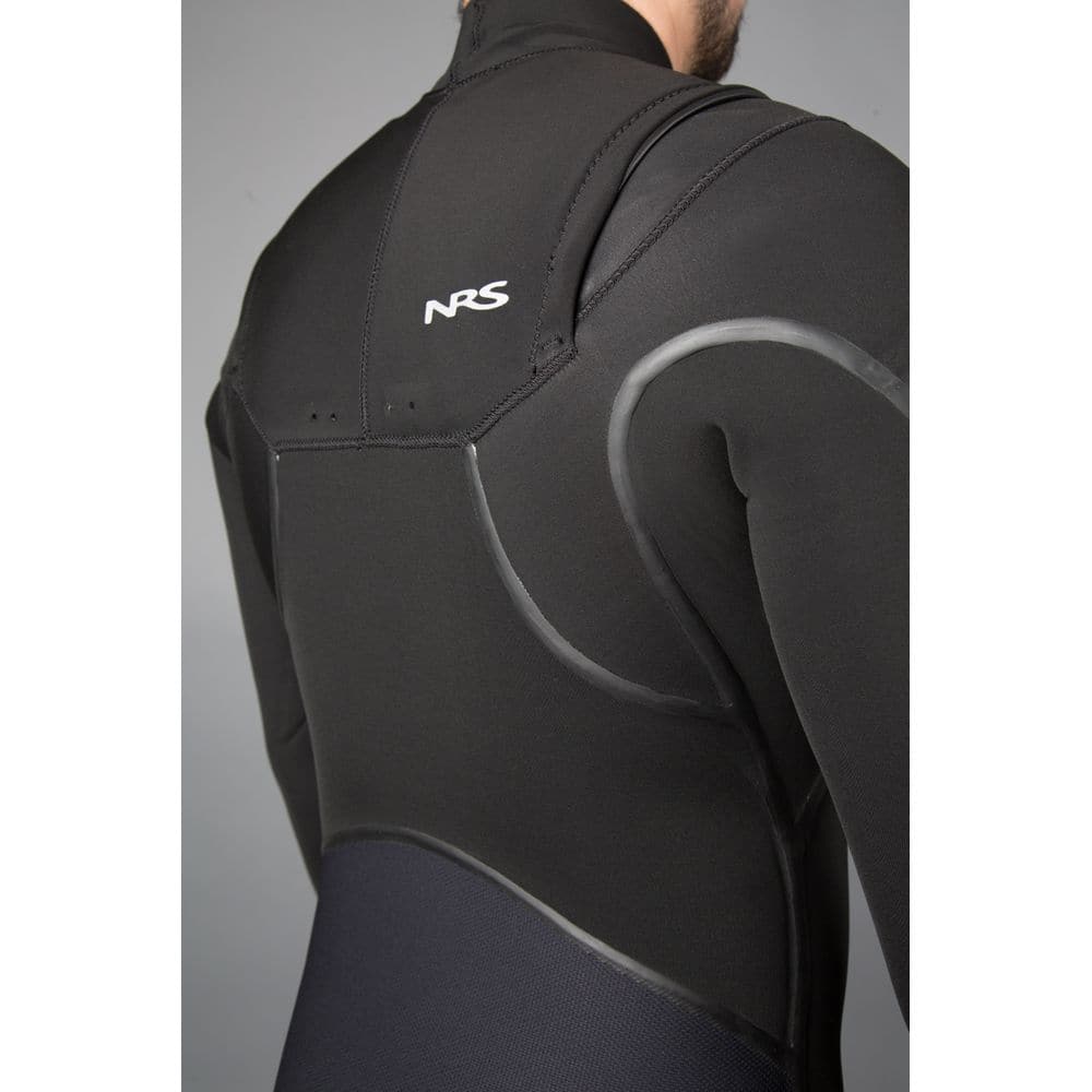 Featuring the Radiant 4/3 Wetsuit men's thermal layering manufactured by NRS shown here from a fourth angle.