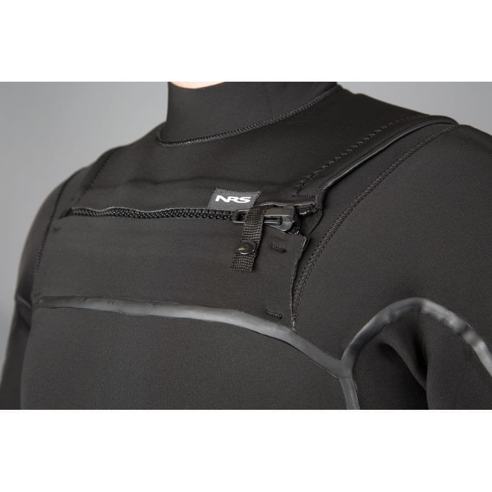 Featuring the Radiant 4/3 Wetsuit men's thermal layering manufactured by NRS shown here from a third angle.