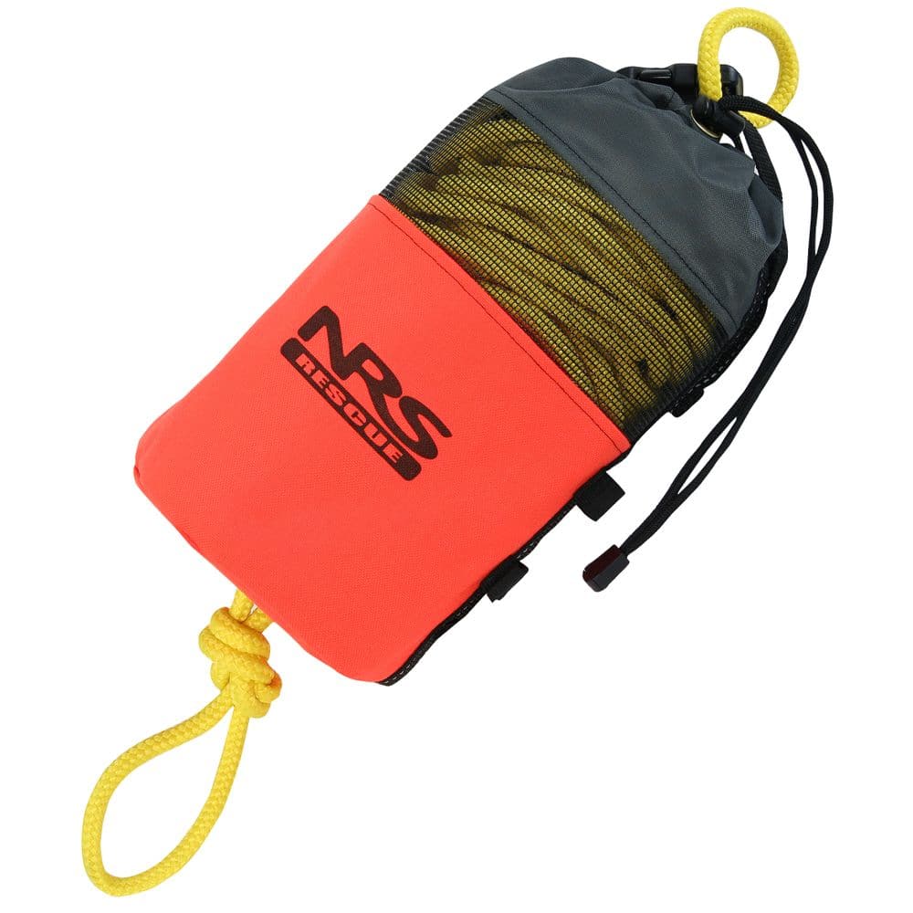 Featuring the Standard Rescue Throw Bag 75' leash, throw bag manufactured by NRS shown here from a second angle.