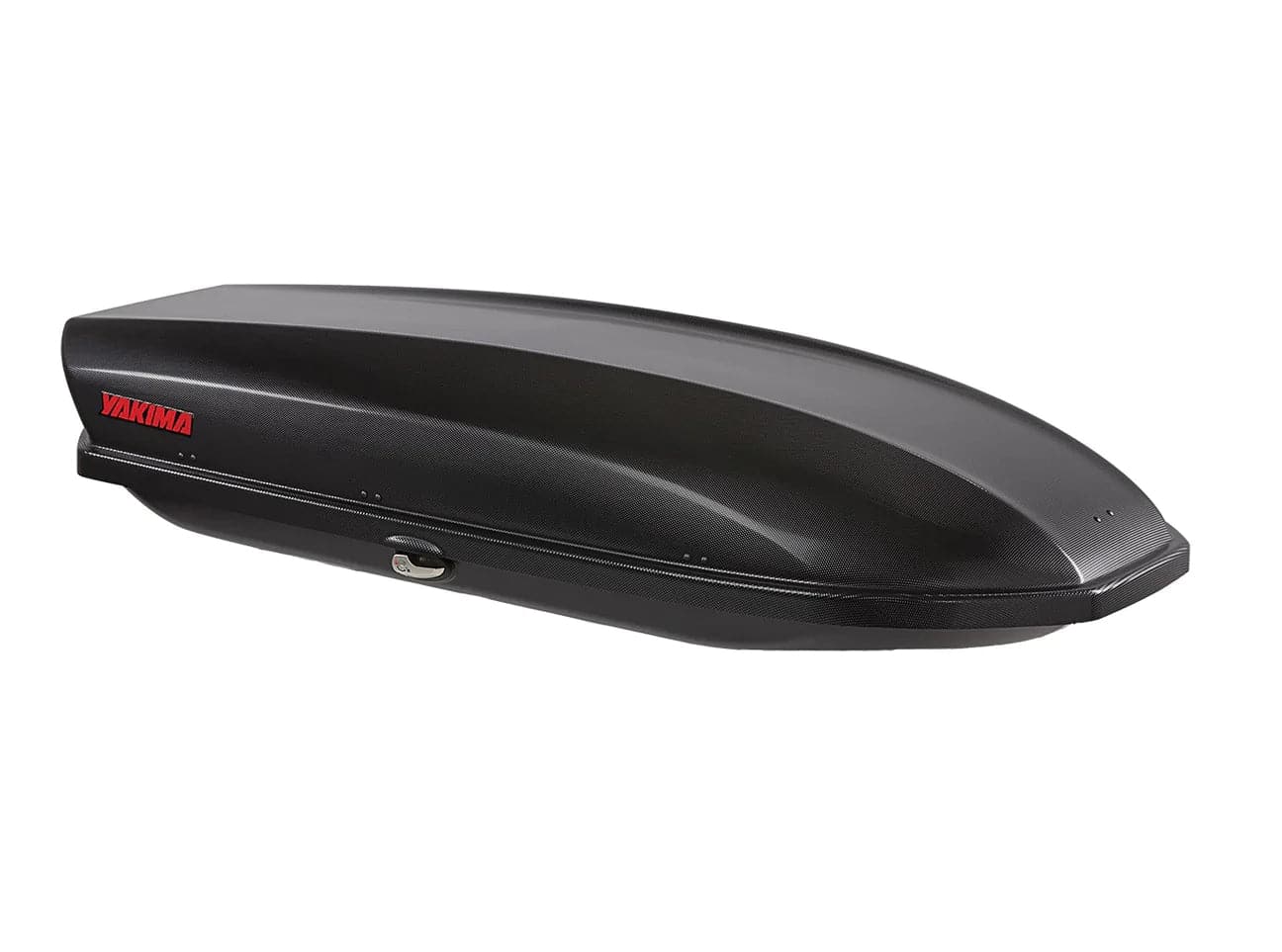 Featuring the Skybox 16 Carbonite cargo box, storage manufactured by Yakima shown here from one angle.