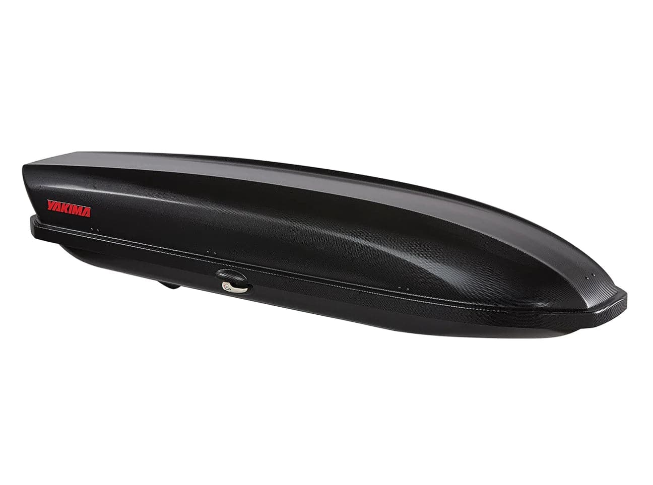 Featuring the Skybox 12 Carbonite cargo box, storage manufactured by Yakima shown here from one angle.