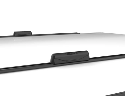 a black and white picture of a Yakima Landing Pads car roof rack.