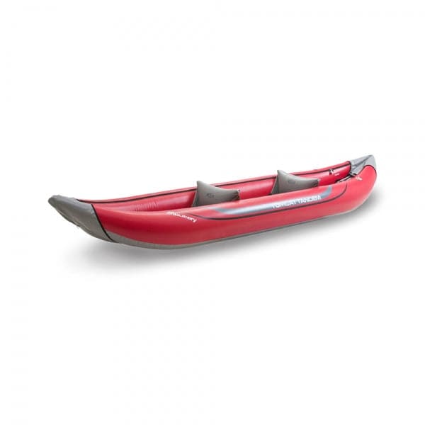 Featuring the Tributary Tomcat Tandem Inflatable Kayak ducky, inflatable kayak manufactured by AIRE shown here from one angle.