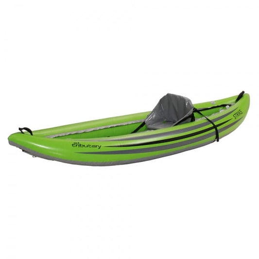 Featuring the Strike Solo Inflatable Kayak ducky, inflatable kayak manufactured by AIRE shown here from one angle.