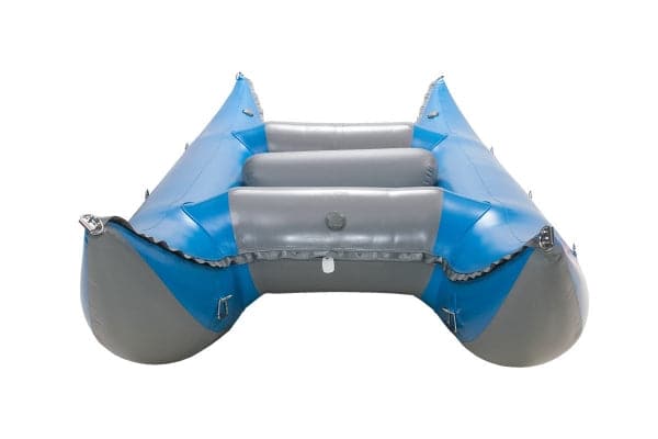 Featuring the Sabertooth 12' Paddle Cat cataraft manufactured by AIRE shown here from a fourth angle.