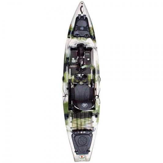 Featuring the Coosa FD 12'7 fishing kayak, pedal drive kayak manufactured by Jackson Kayak shown here from one angle.