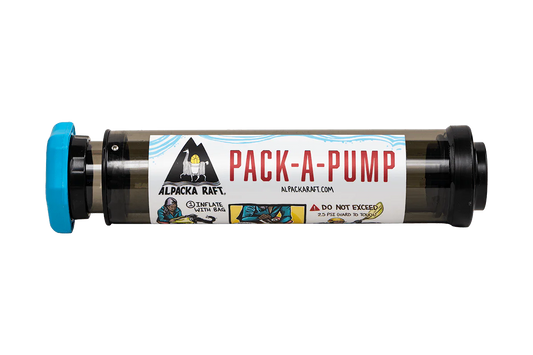 Featuring the Pack-A-Pump ik pump manufactured by Alpacka shown here from one angle.