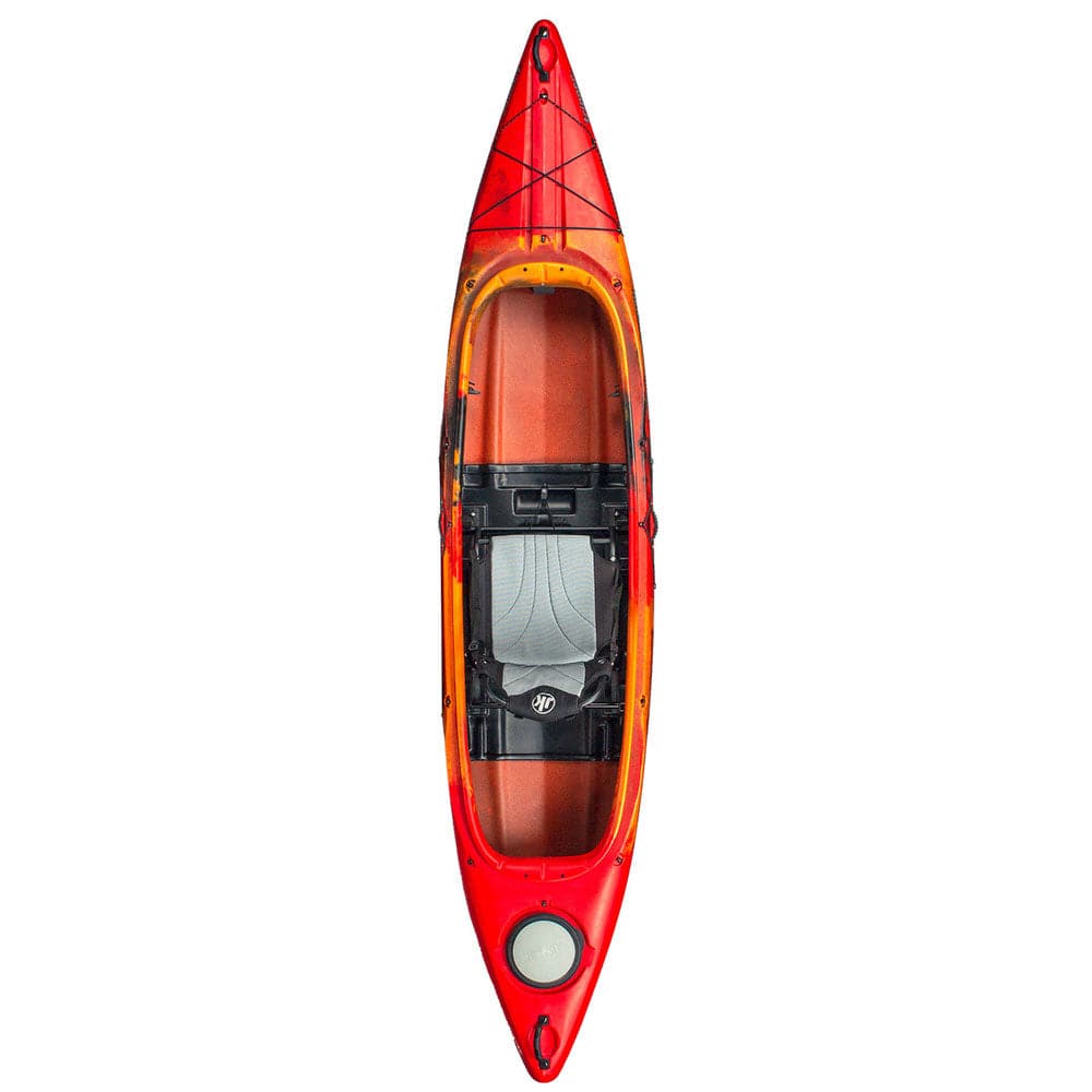 Featuring the Tripper 12 sit-inside rec / touring kayak manufactured by Jackson Kayak shown here from one angle.