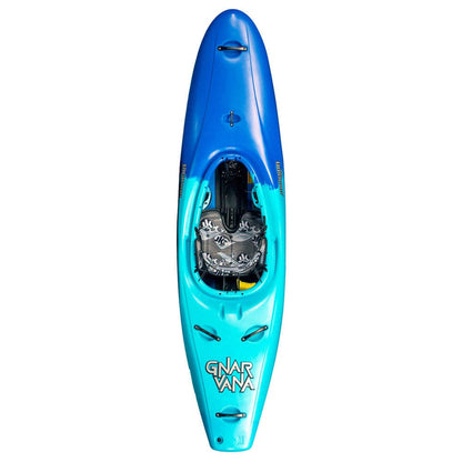 Featuring the Gnarvana creek boat, new, pre-order, river runner kayak manufactured by Jackson Kayak shown here from a second angle.