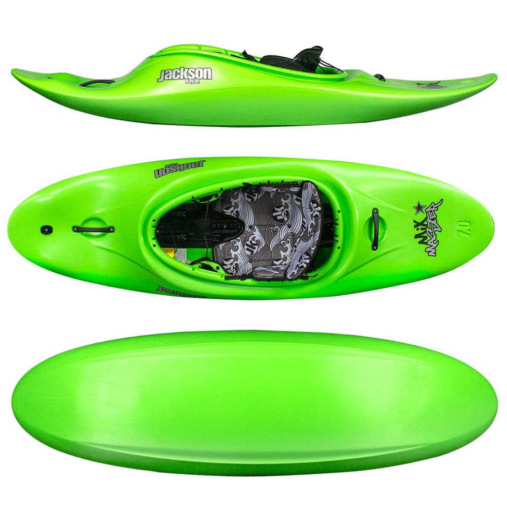 Featuring the MixMaster freestyle kayak, jackson kayak, pre-order manufactured by Jackson Kayak shown here from a third angle.