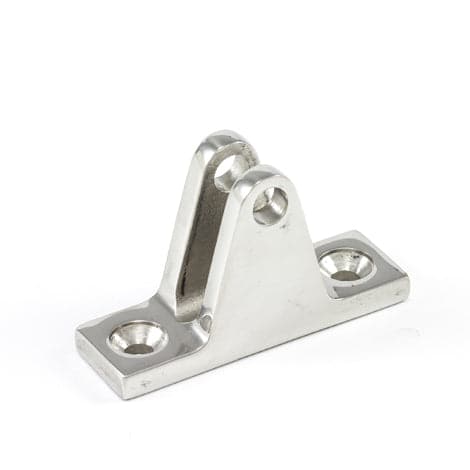 The Coyote River Gear Bimini Deck Mount (Old Style) features two base holes and a split, angled support for easy installation. Ideal as Bimini deck mount hinges, they include additional mounting holes and accommodate a quick release pin for convenience.
