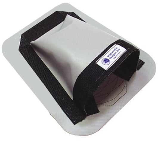 Featuring the Hypalon Footcups raft d-ring, raft fabric manufactured by Whitewater Designs shown here from one angle.