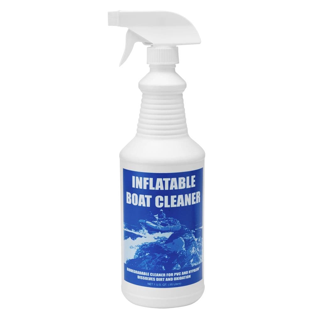 Featuring the Inflatable Boat Cleaner Quart kayak care, raft d-ring, raft fabric, sup care, sup repair manufactured by NRS shown here from one angle.