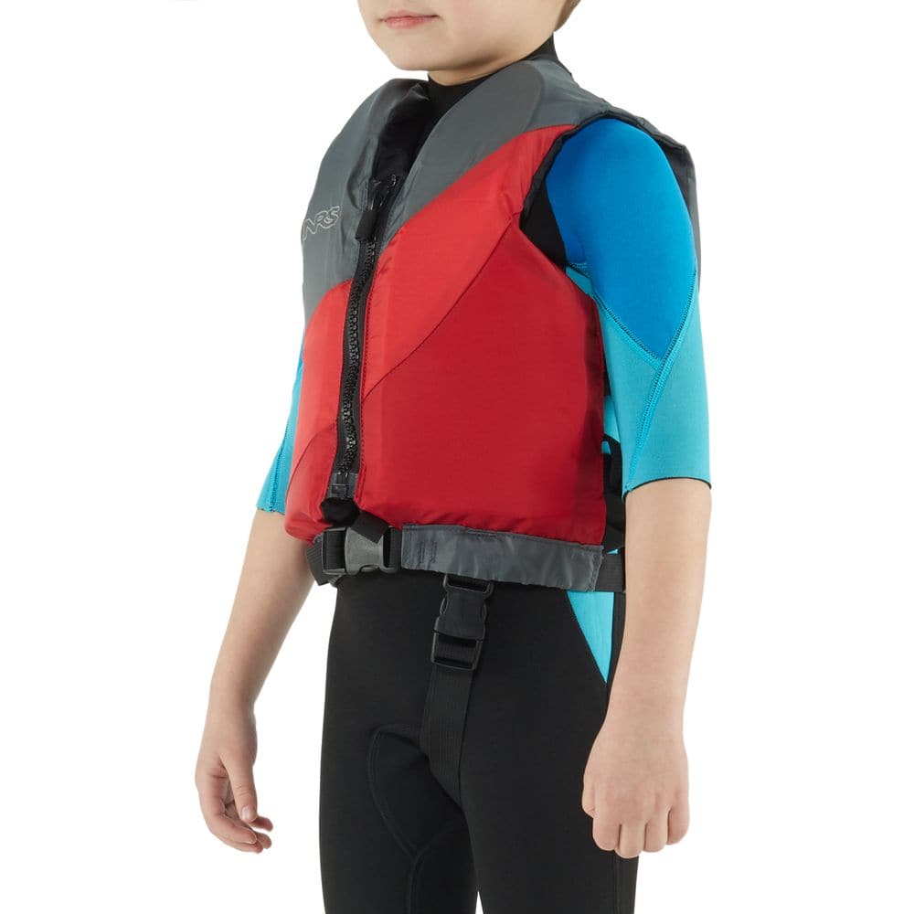 Featuring the Crew Child PFD kid's pfd manufactured by NRS shown here from a seventh angle.