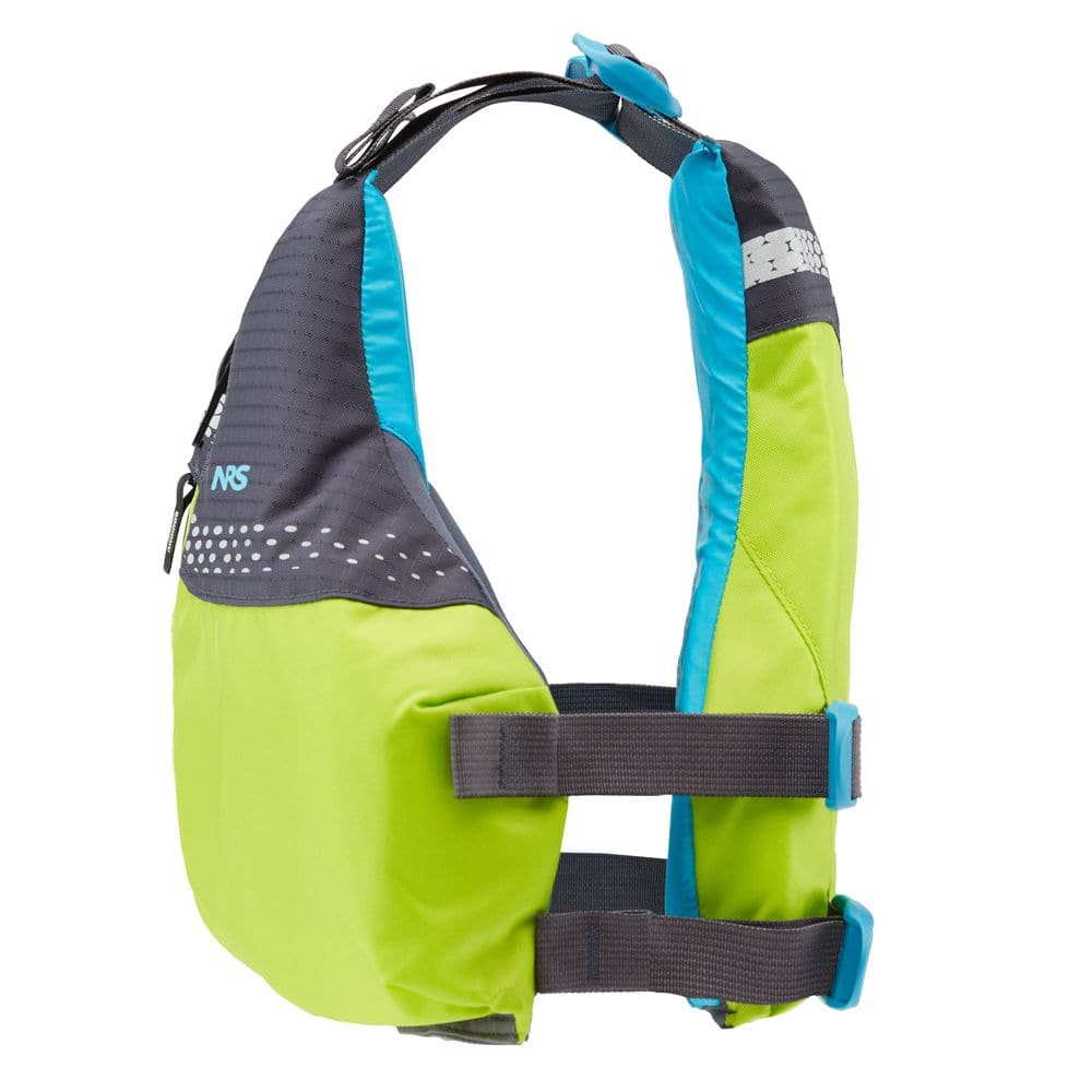 Featuring the Vista Youth PFD kid's pfd manufactured by NRS shown here from a sixth angle.
