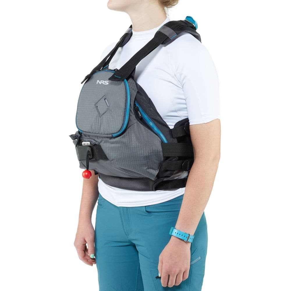 Featuring the Zen Rescue PFD rescue pfd manufactured by NRS shown here from a sixteenth angle.