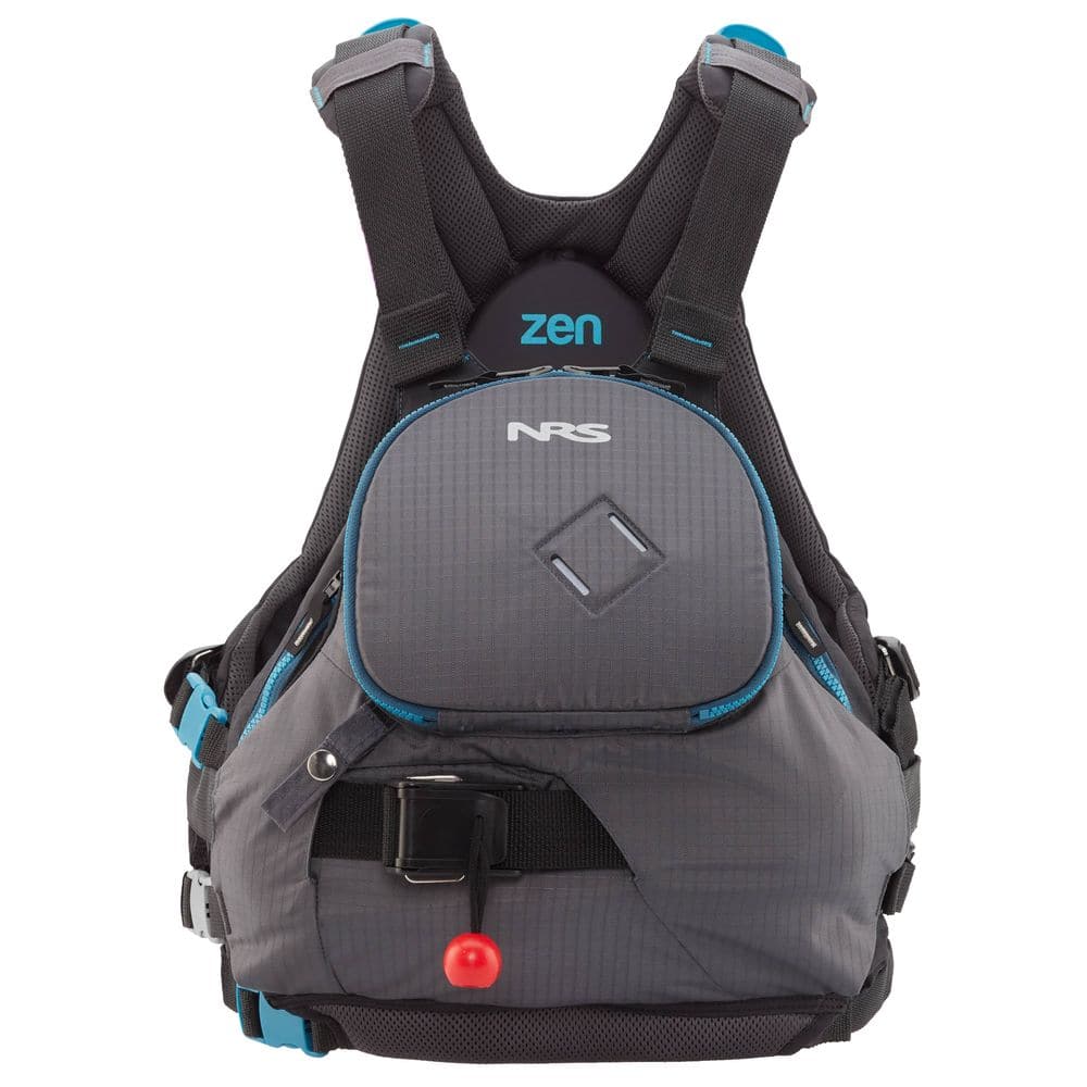 Featuring the Zen Rescue PFD rescue pfd manufactured by NRS shown here from a second angle.